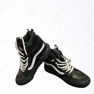 Vans Black and White Gothic High-Top Sneakers